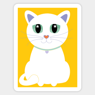 Only One White Kitty Sticker
